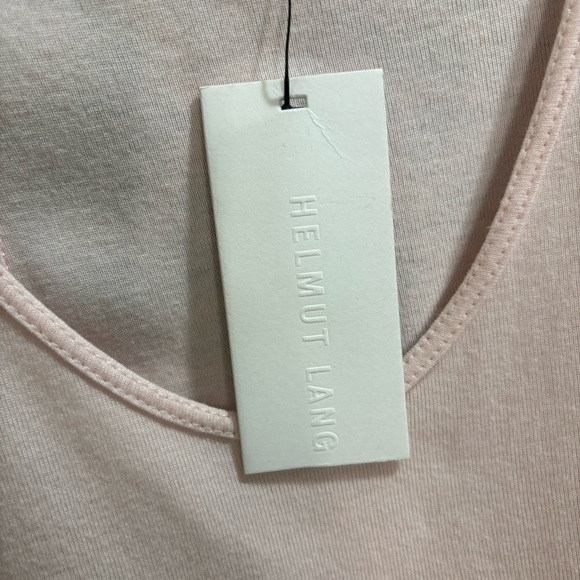 Helmut Lang Light Pink Cotton Scoop Neck Racerback Long Shirttail Tank Top M - Picture 11 of 12